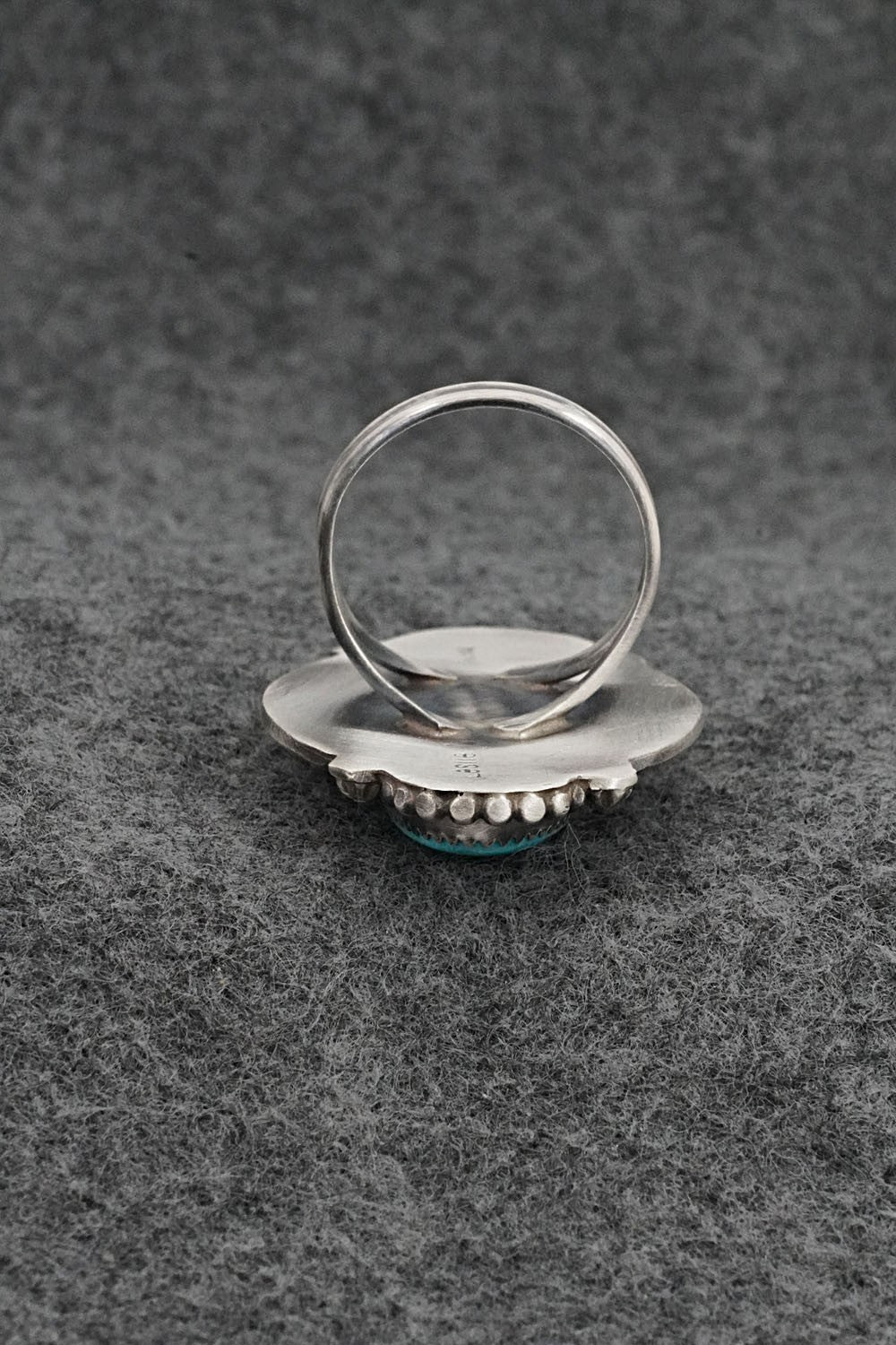 Turquoise & Sterling Silver Ring - Leslie Nez - Size 9.5