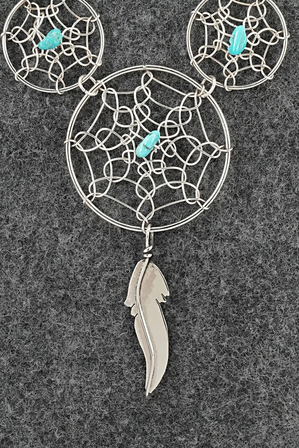 Turquoise & Sterling Silver Necklace - Lorenzo Arviso