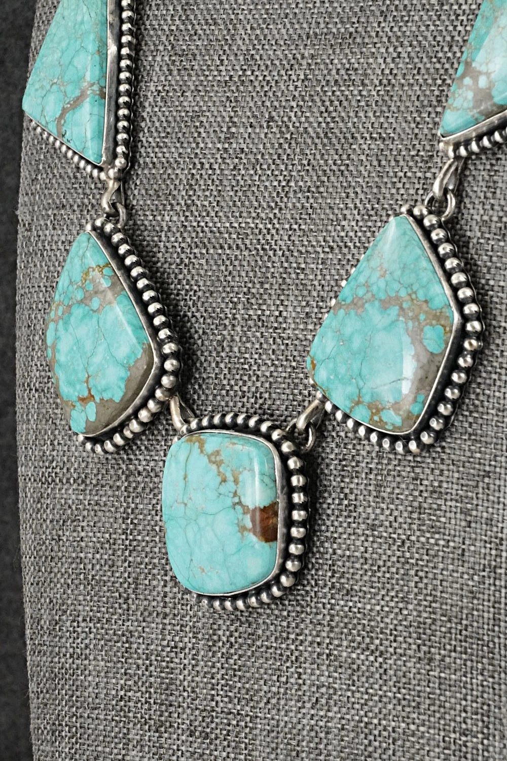 Turquoise & Sterling Silver Necklace and Earrings Set - Paul Livingston