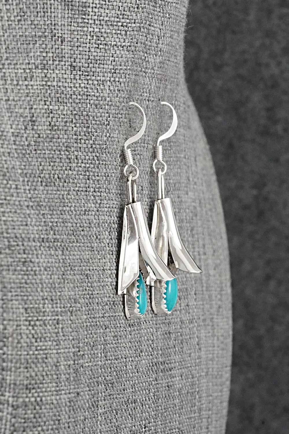 Turquoise & Sterling Silver Earrings - Louise Yazzie