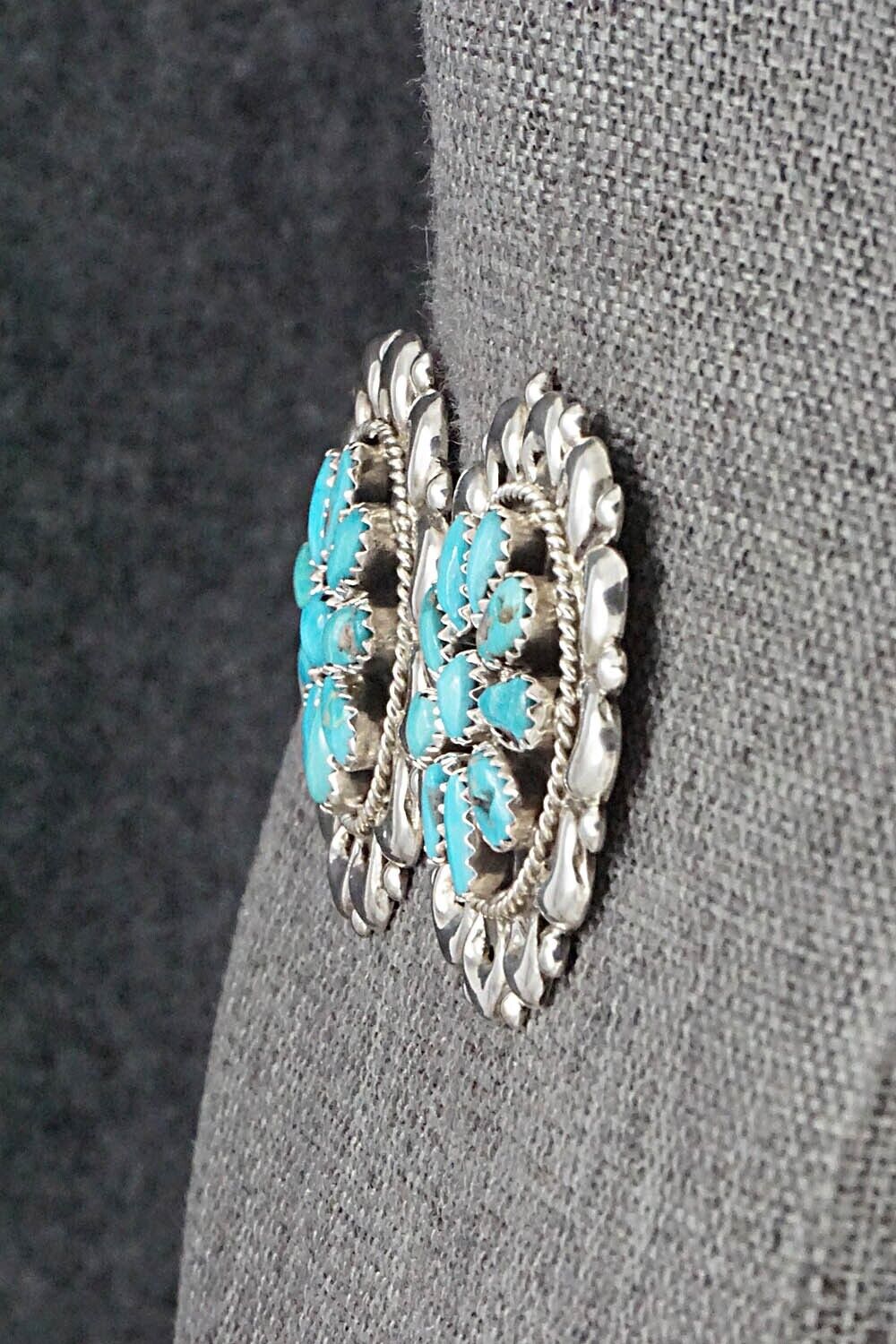 Turquoise & Sterling Silver Earrings - Eunise Wilson