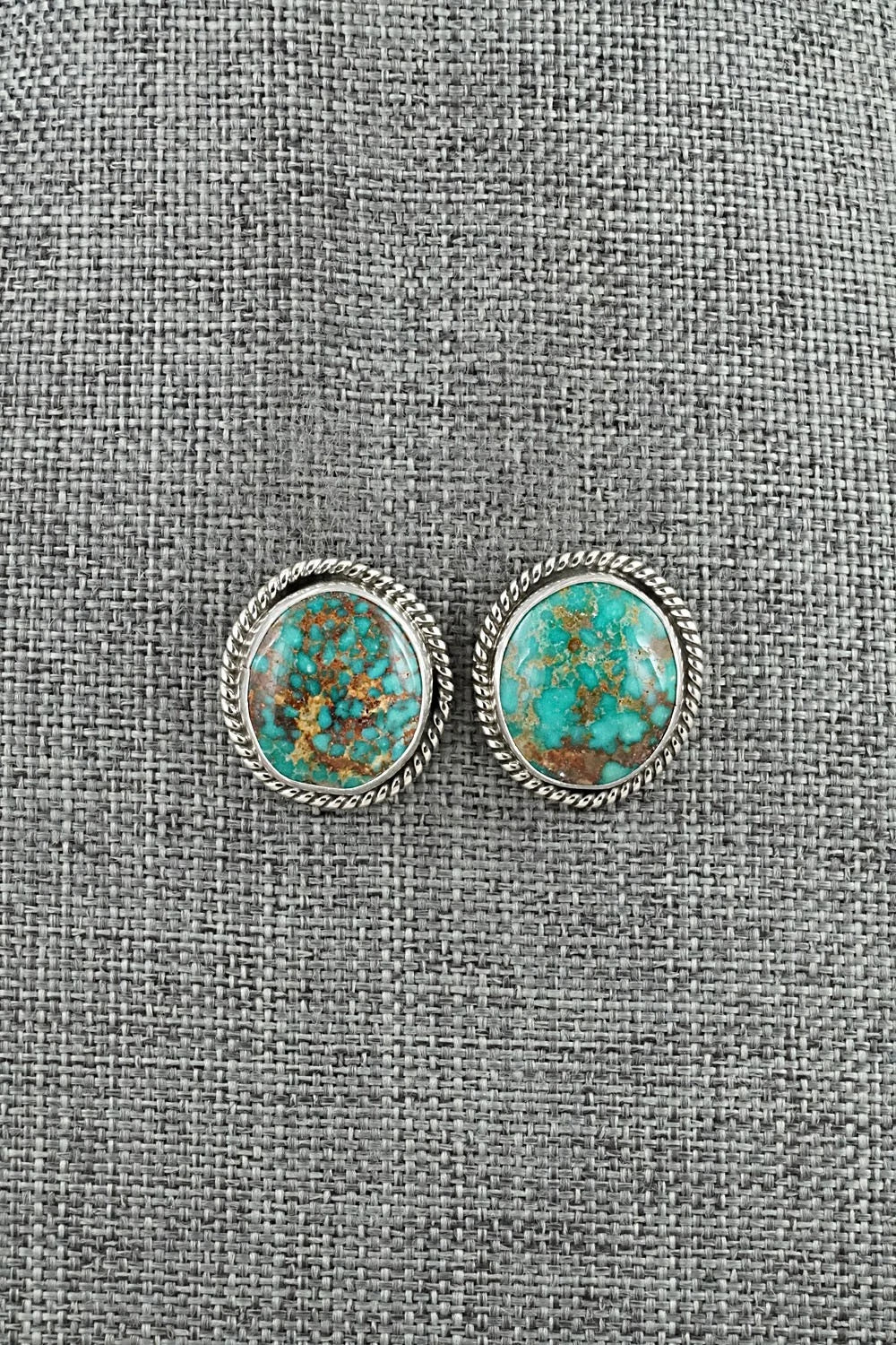 Turquoise & Sterling Silver Earrings - Eugene Gruber