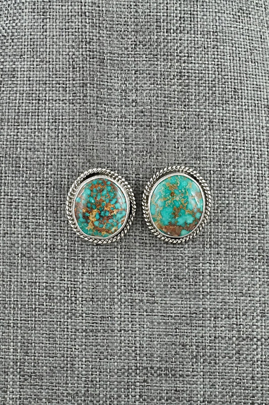 Turquoise & Sterling Silver Earrings - Eugene Gruber