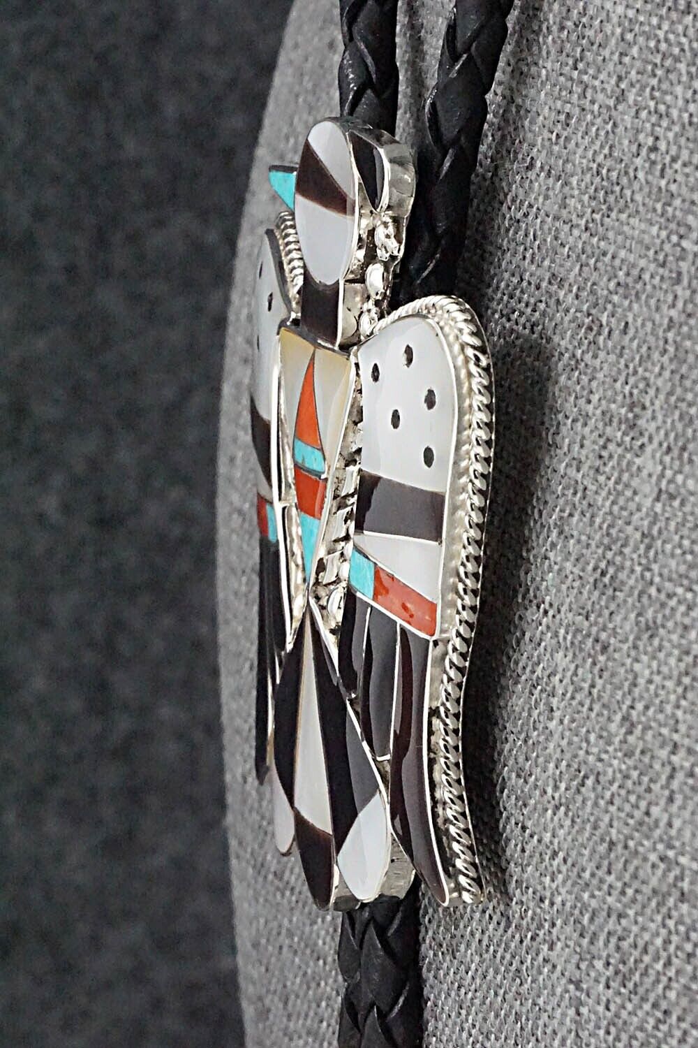 Multi-Stone & Sterling Silver Inlay Bolo Tie - Bobby Shack