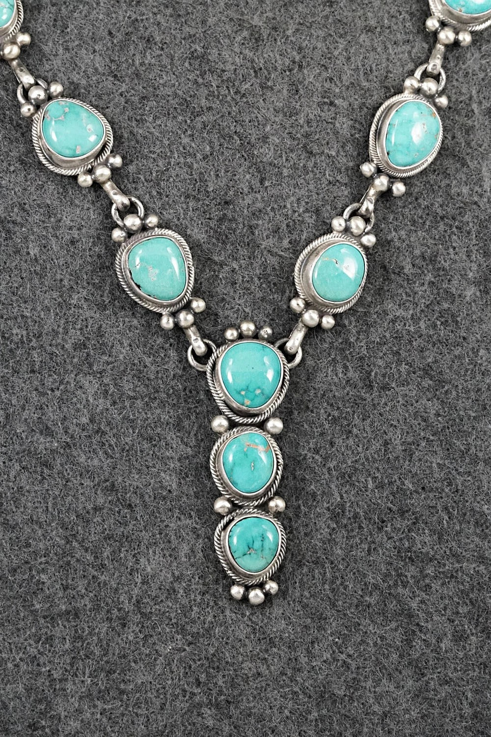 Turquoise & Sterling Silver Necklace and Earrings Set - Paul Livingston