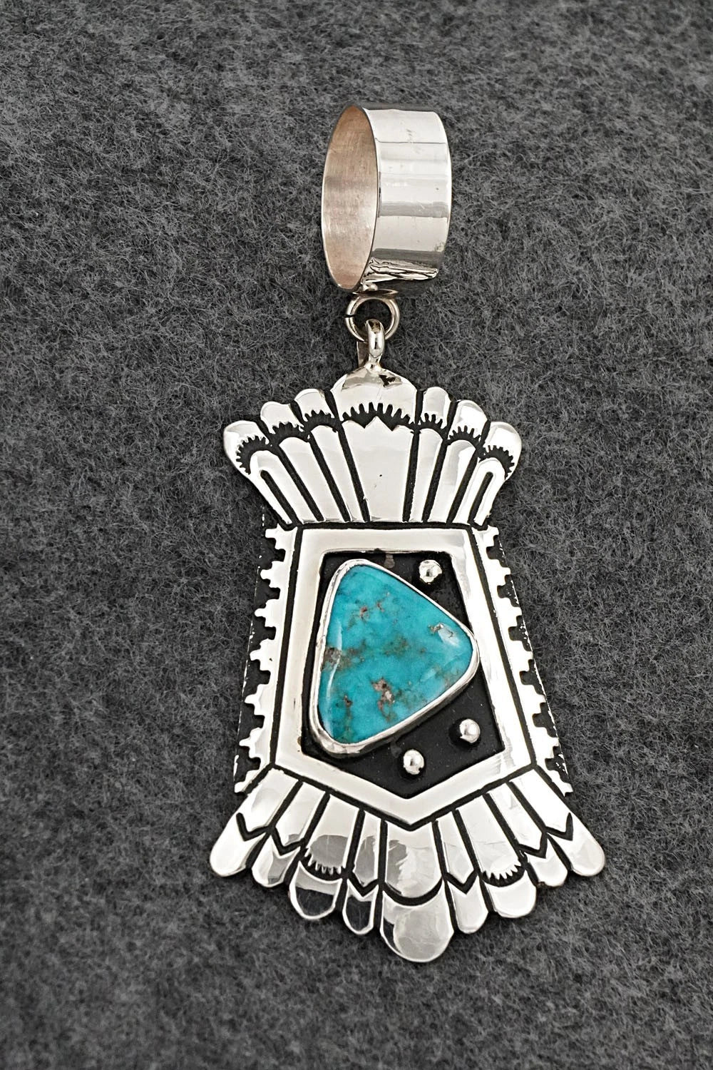 Turquoise & Sterling Silver Pendant - Rosita Singer