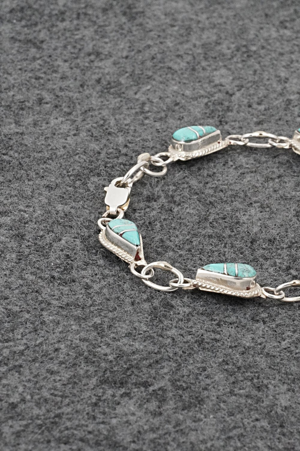 Turquoise & Sterling Silver Link Bracelet - Terrance Panteah