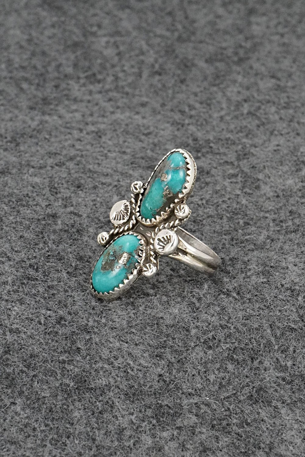 Turquoise & Sterling Silver Ring - Priscilla Reeder - Size 8.25