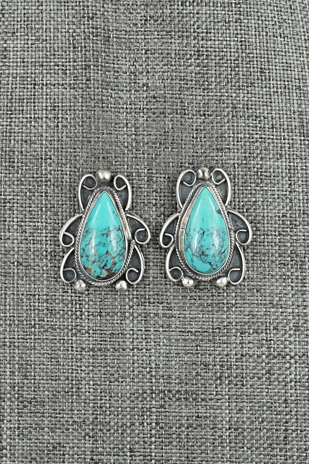 Turquoise & Sterling Silver Earrings - Kobe Martinez
