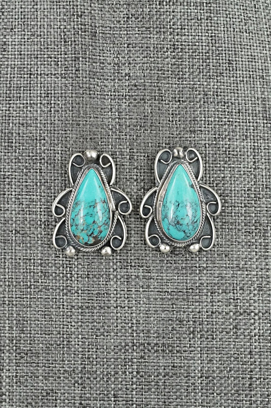Turquoise & Sterling Silver Earrings - Kobe Martinez