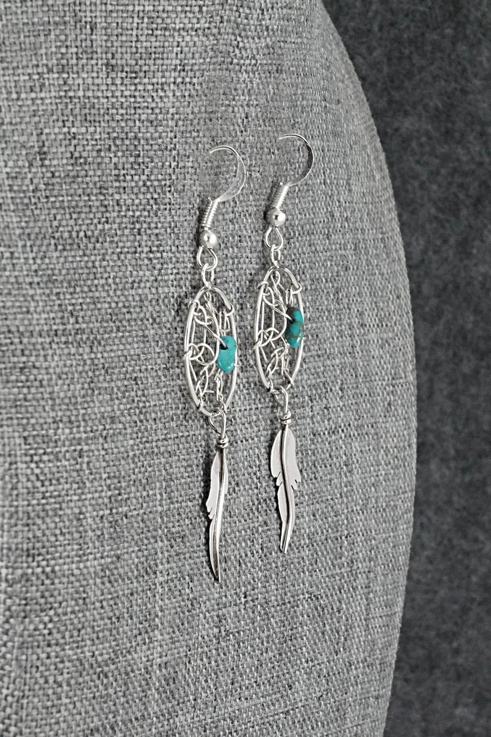 Turquoise & Sterling Silver Earrings - Lorenzo Arviso