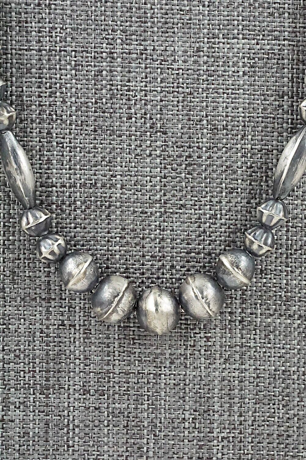 Sterling Silver Navajo Pearl Necklace 22" - Vintage