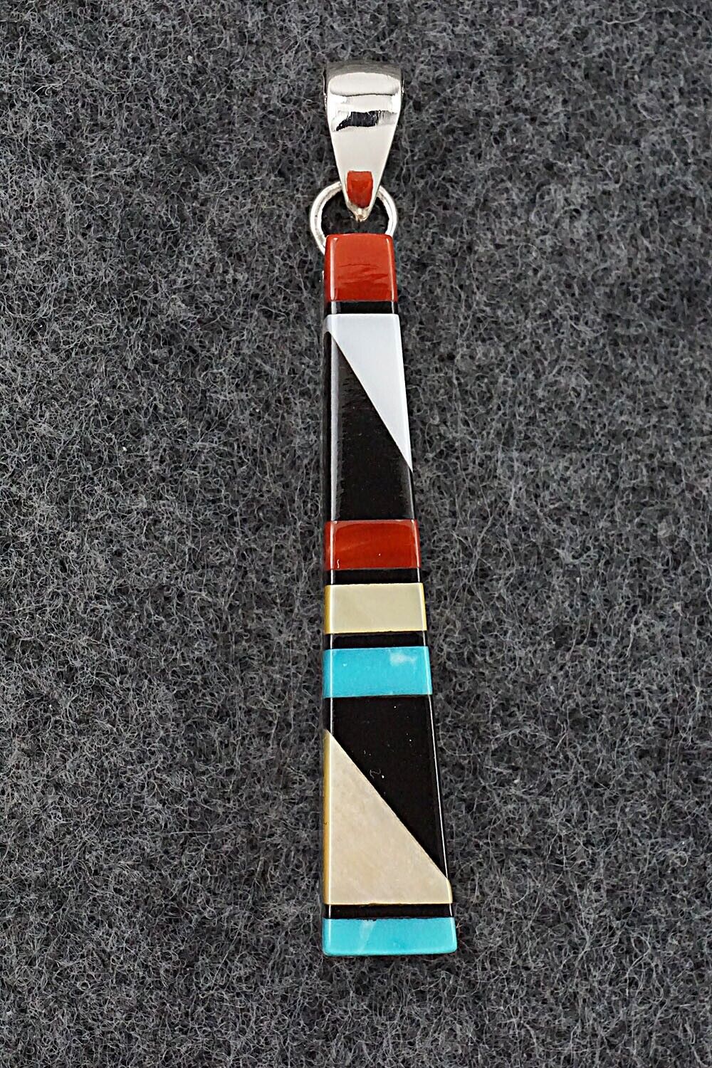 Multi Stone & Sterling Silver Pendant - Madarrel Kallestewa