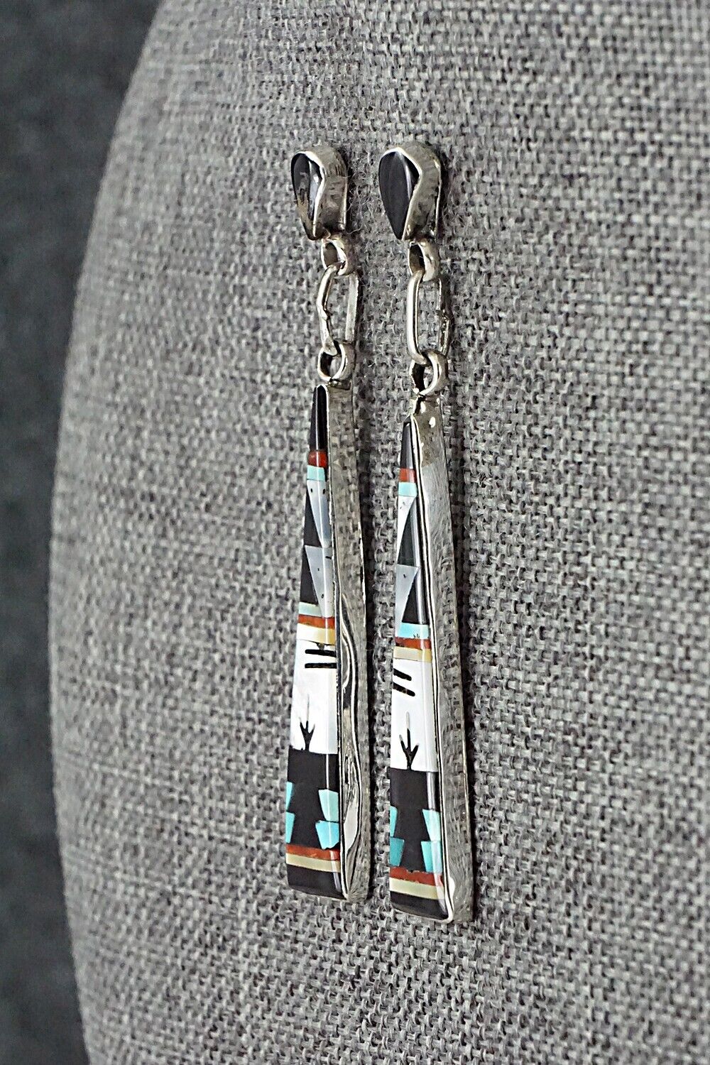 Multi-Stone Inlay & Sterling Silver Earrings - Jason Bobelu