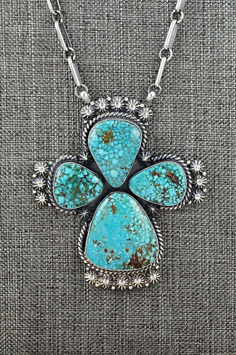 Turquoise & Sterling Silver Necklace - Raymond Delgarito
