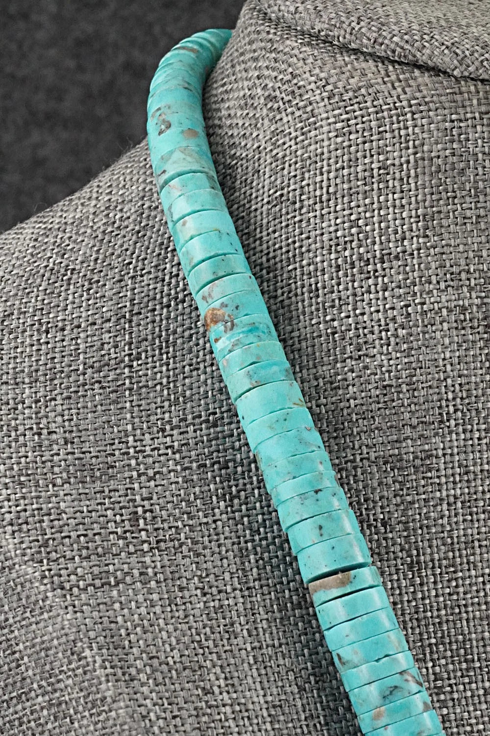 Turquoise, Spiny Oyster & Sterling Silver Necklace 21"- Lupe Lovato