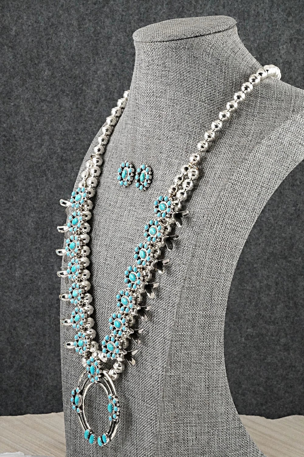 Turquoise & Sterling Silver Squash Blossom Set - Nathaniel Kurley