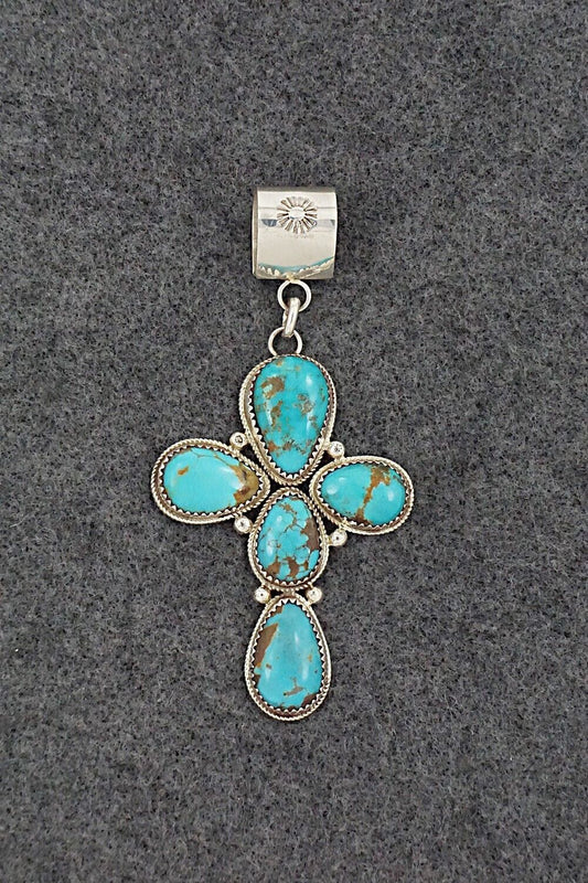 Turquoise & Sterling Silver Pendant - Ernest Hawthorne