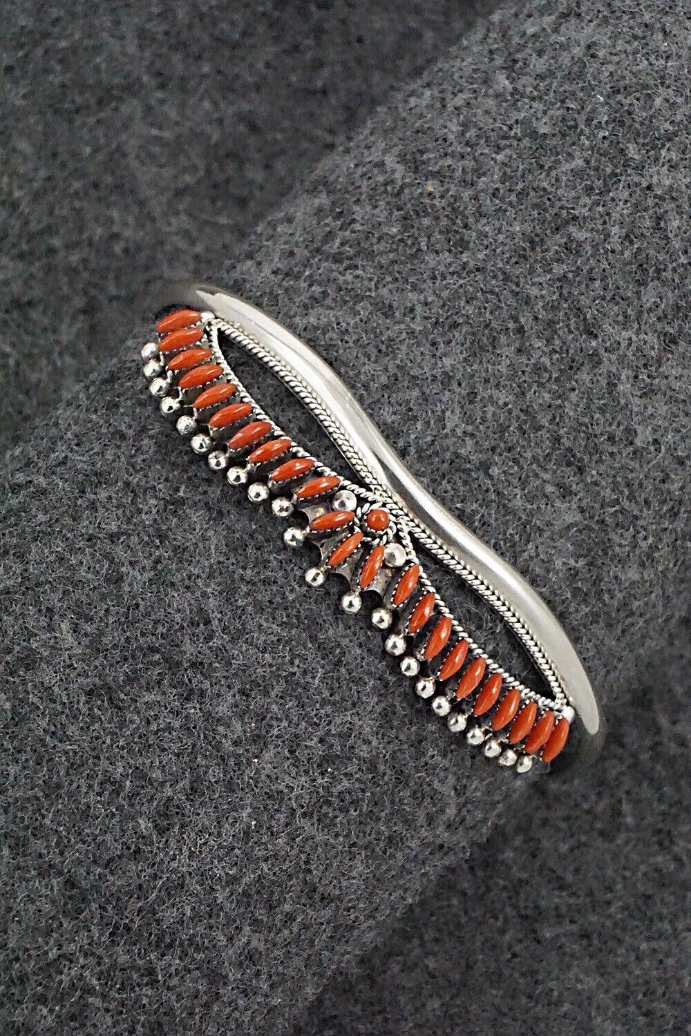 Coral & Sterling Silver Bracelet - Stewart Nakatewa