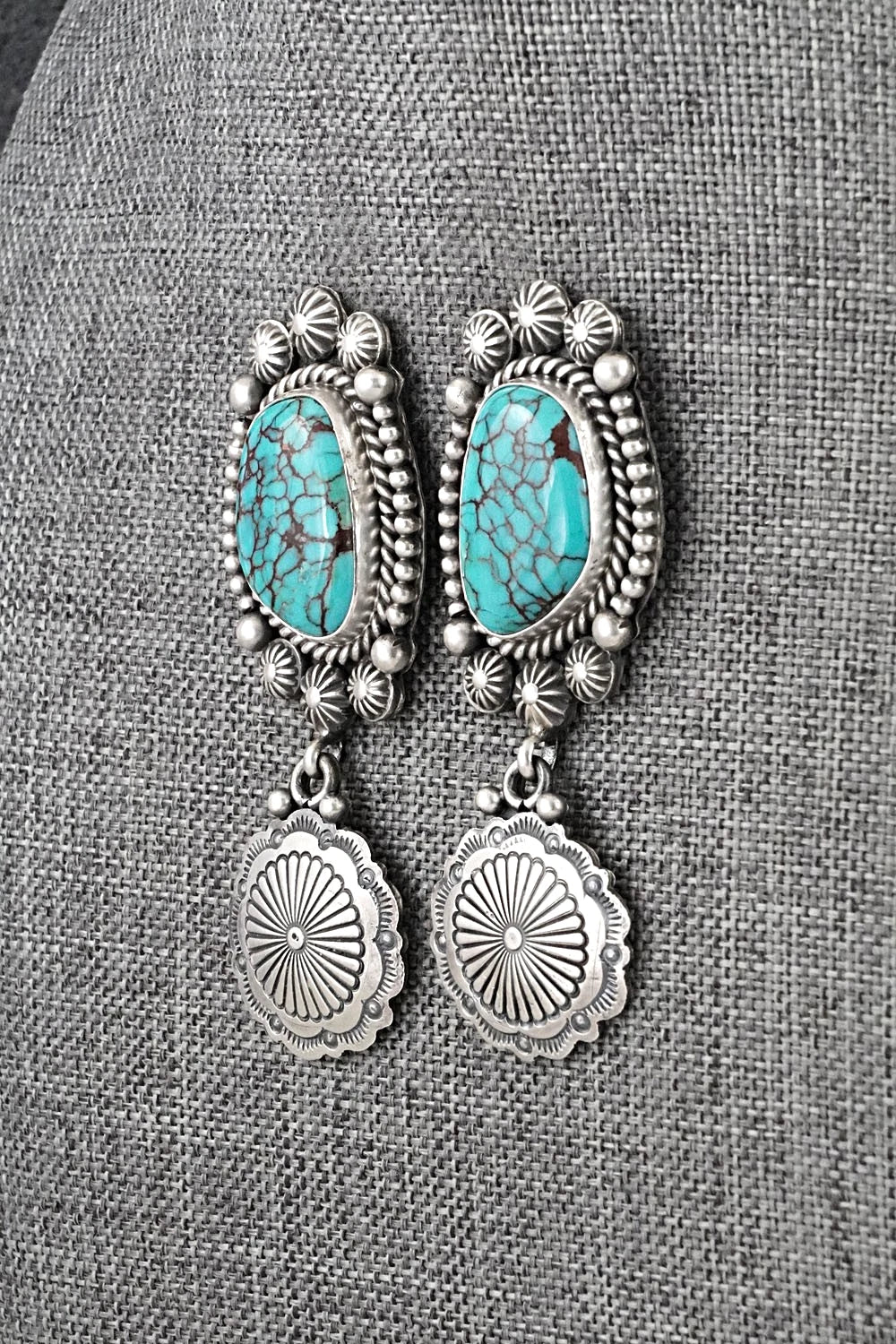 Turquoise & Sterling Silver Earrings - Michael Calladitto