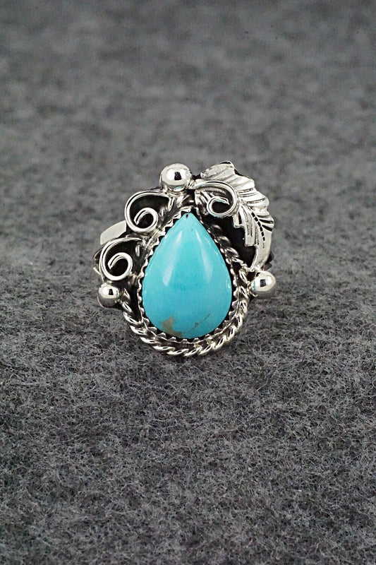 Turquoise & Sterling Silver Ring - Roberta Begay - Size 7.25