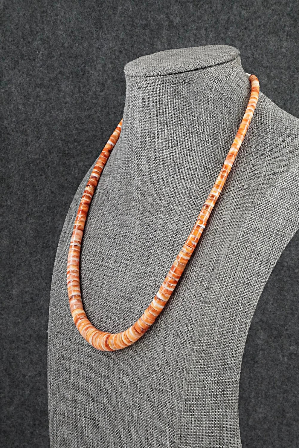 Spiny Oyster & Sterling Silver Necklace 18" - Doreen Jake