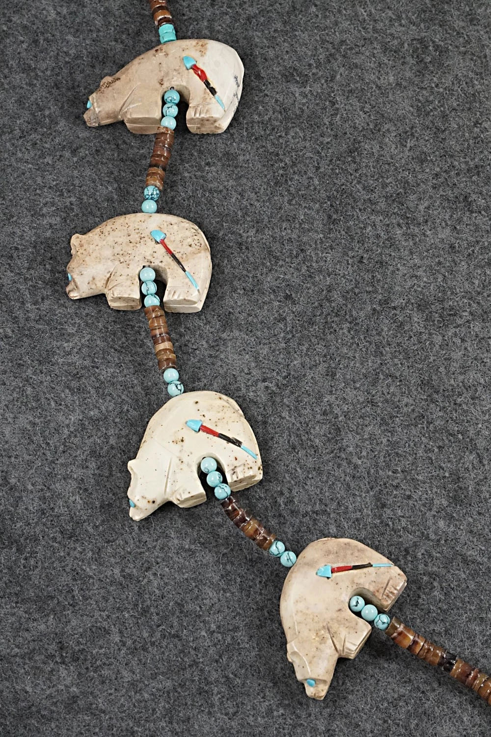 Multi-Stone Bear Fetish & Sterling Silver Necklace Set - Dannette Laate