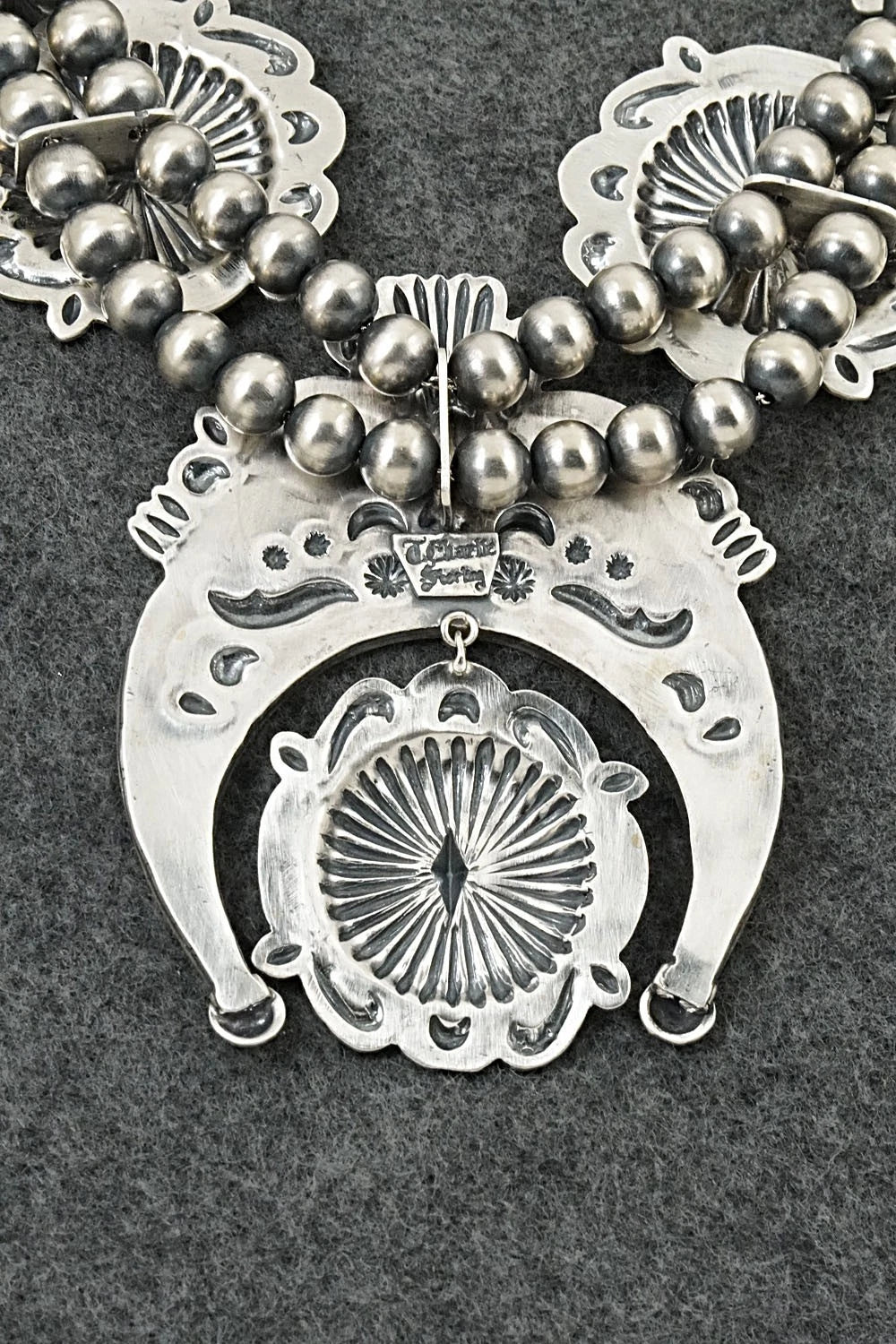 Sterling Silver Squash Blossom Necklace - Terry Charlie