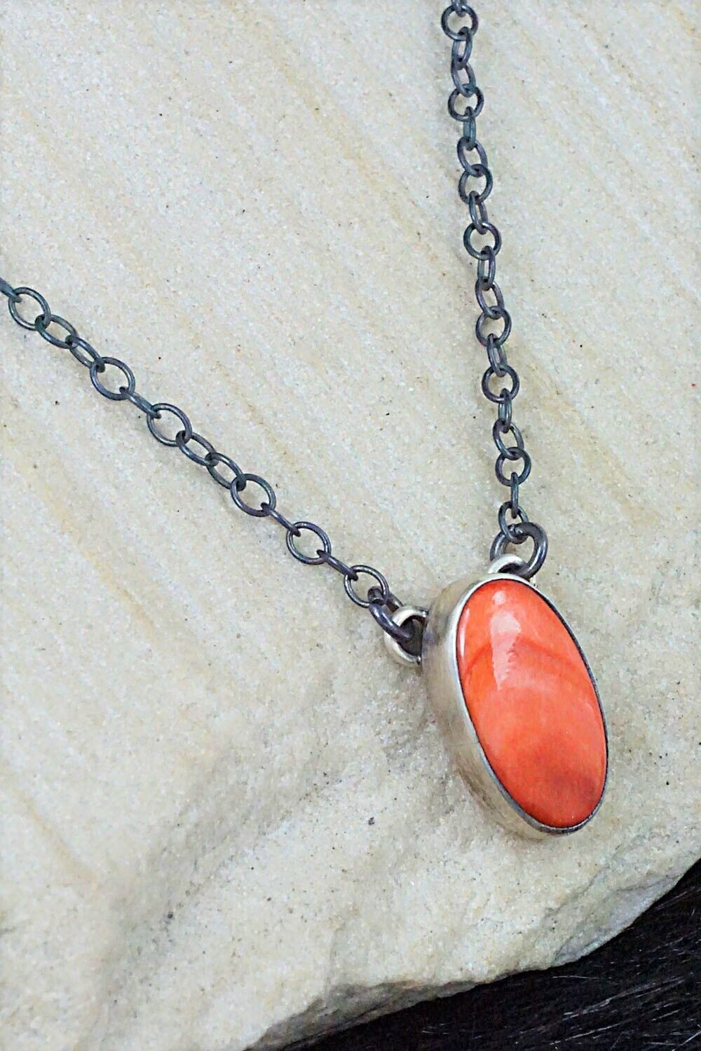 Spiny Oyster & Sterling Silver Necklace - Bernyse Chavez