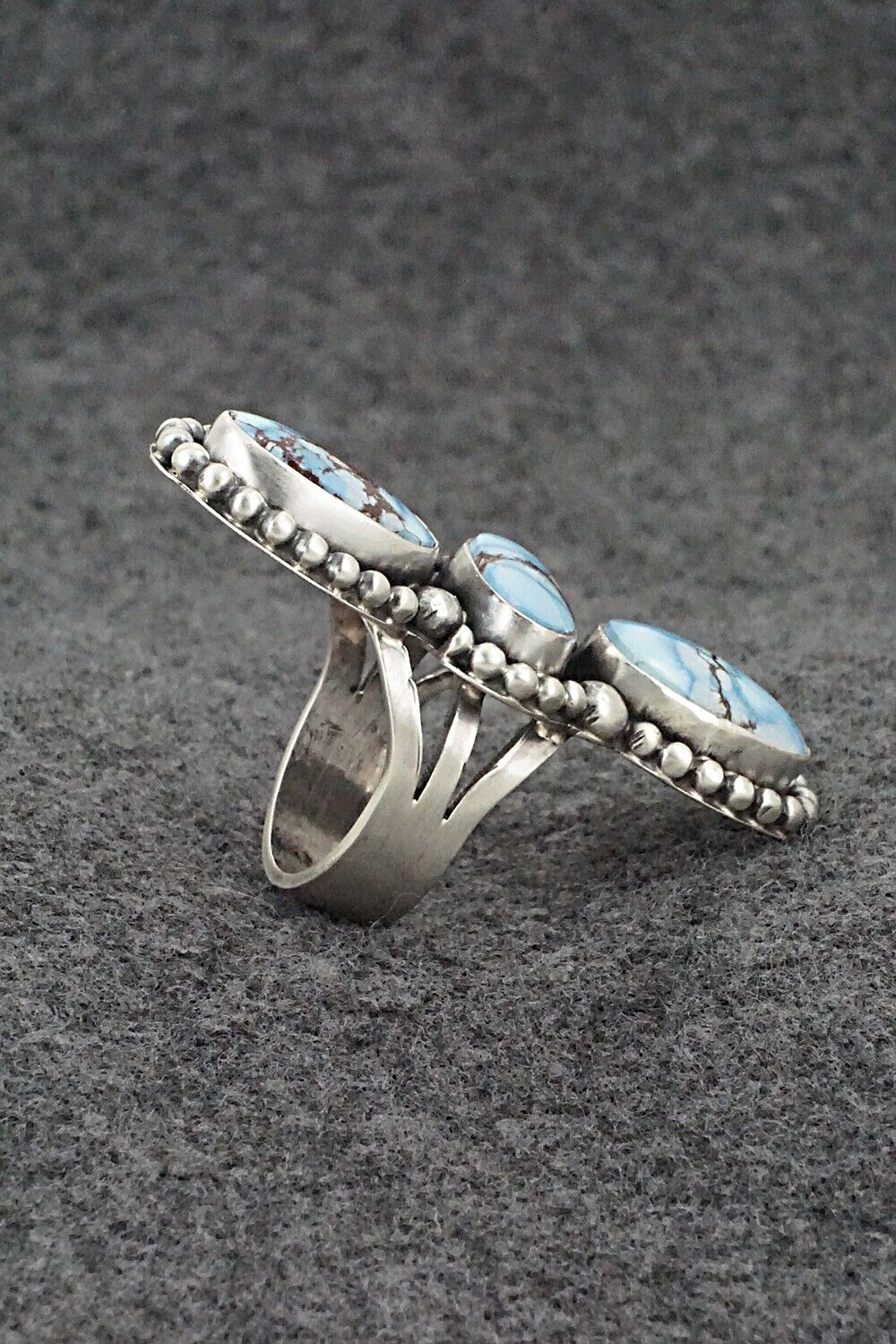 Turquoise & Sterling Silver Ring - Bobby Johnson - Size 8.5