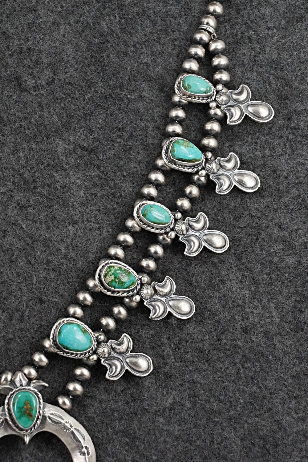 Turquoise & Sterling Silver Squash Blossom Set - Adrienne Gordon