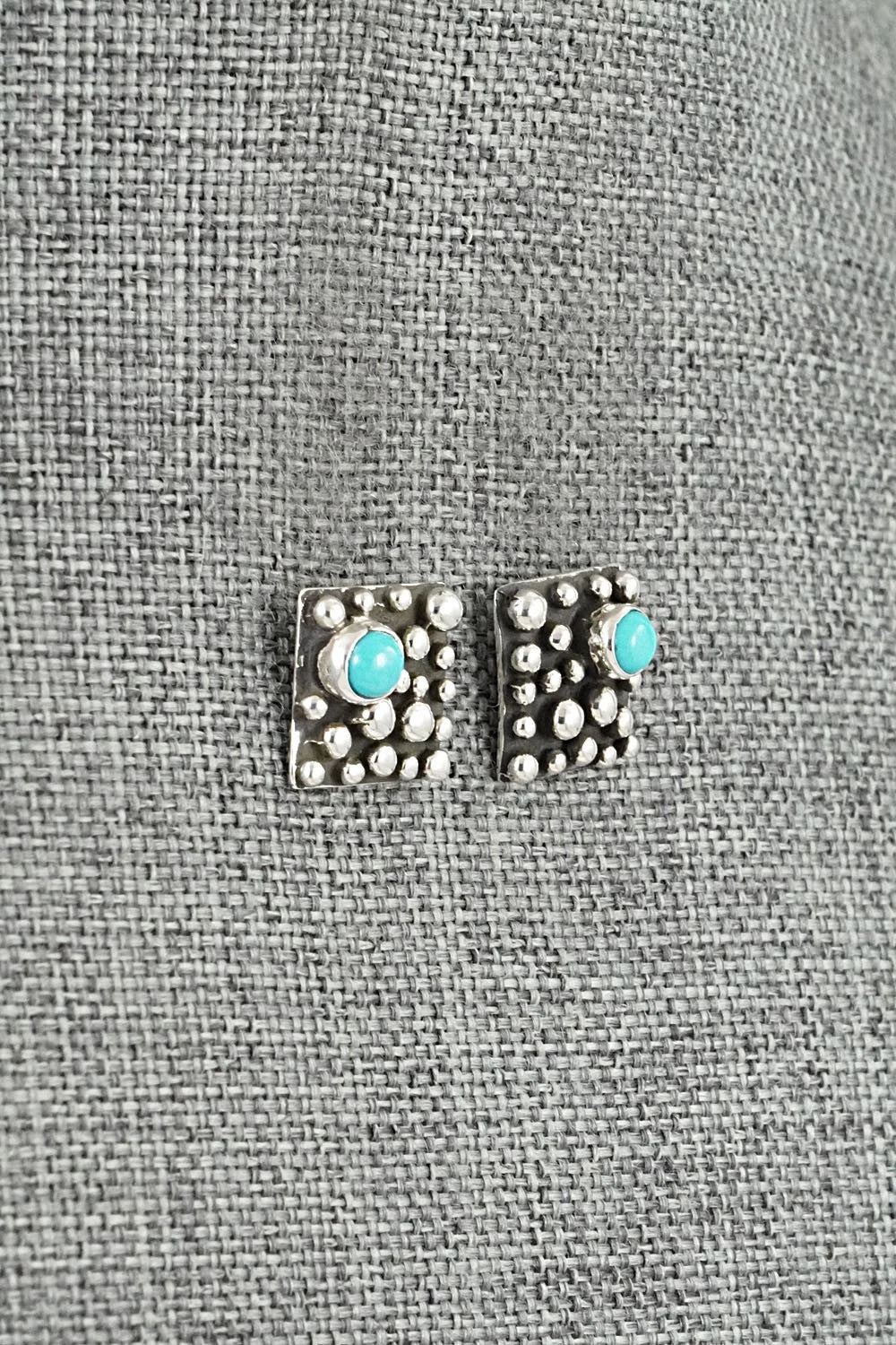 Turquoise & Sterling Silver Earrings - Raymond Coriz