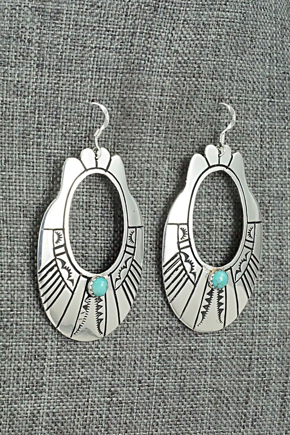 Turquoise & Sterling Silver Earrings - Rosita Singer