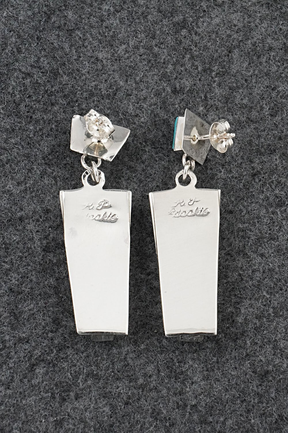 Multi Stone Inlay & Sterling Silver Earrings - Roland Edaakie
