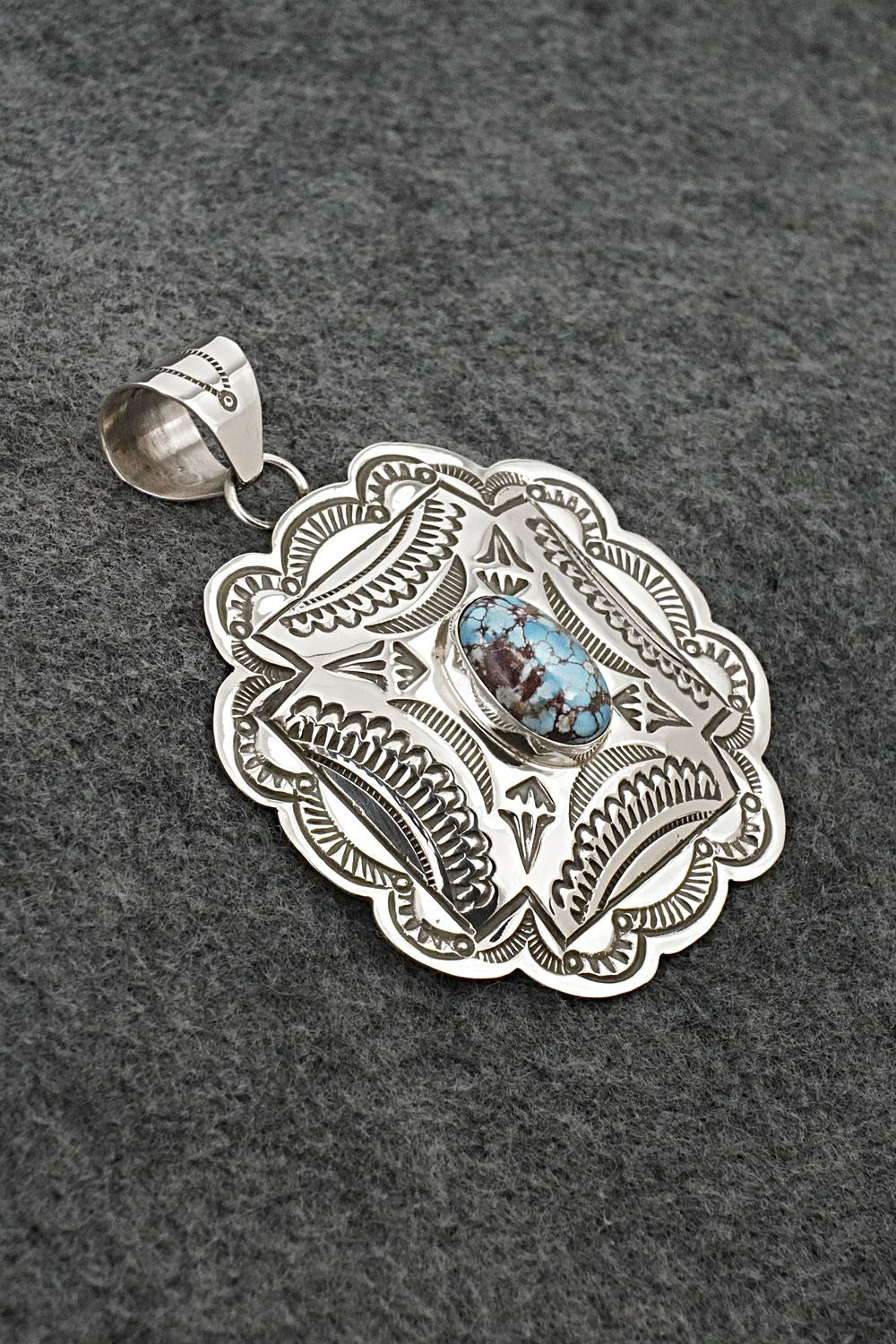 Turquoise & Sterling Silver Pendant - Arnold Blackgoat