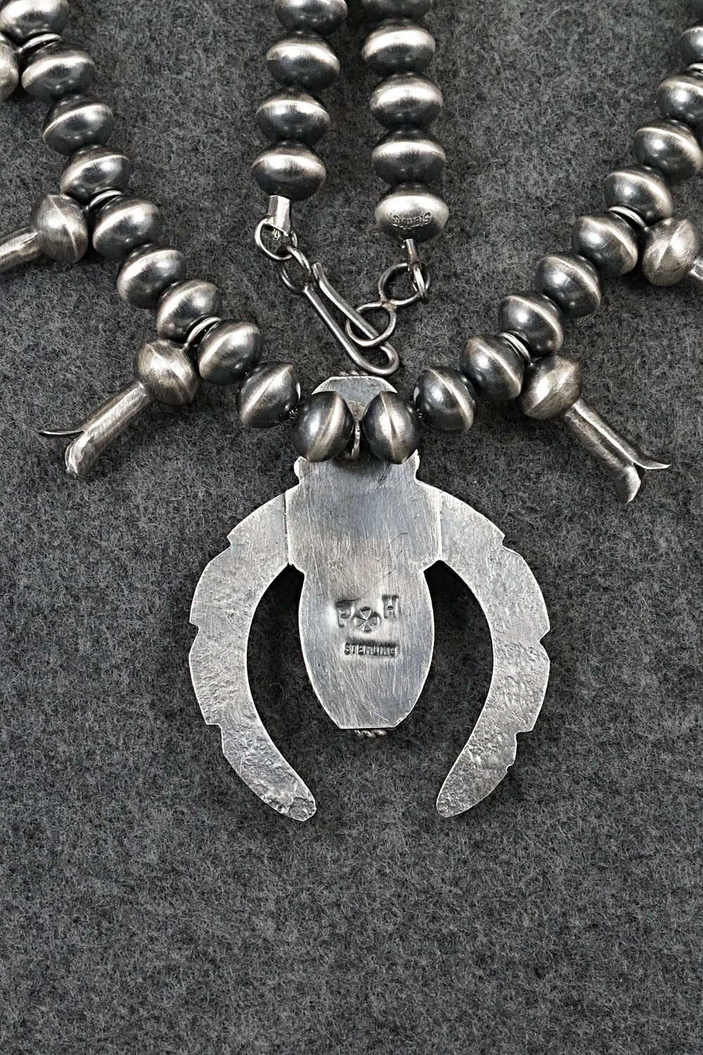 Turquoise & Sterling Silver Squash Blossom Necklace - Preston Haley