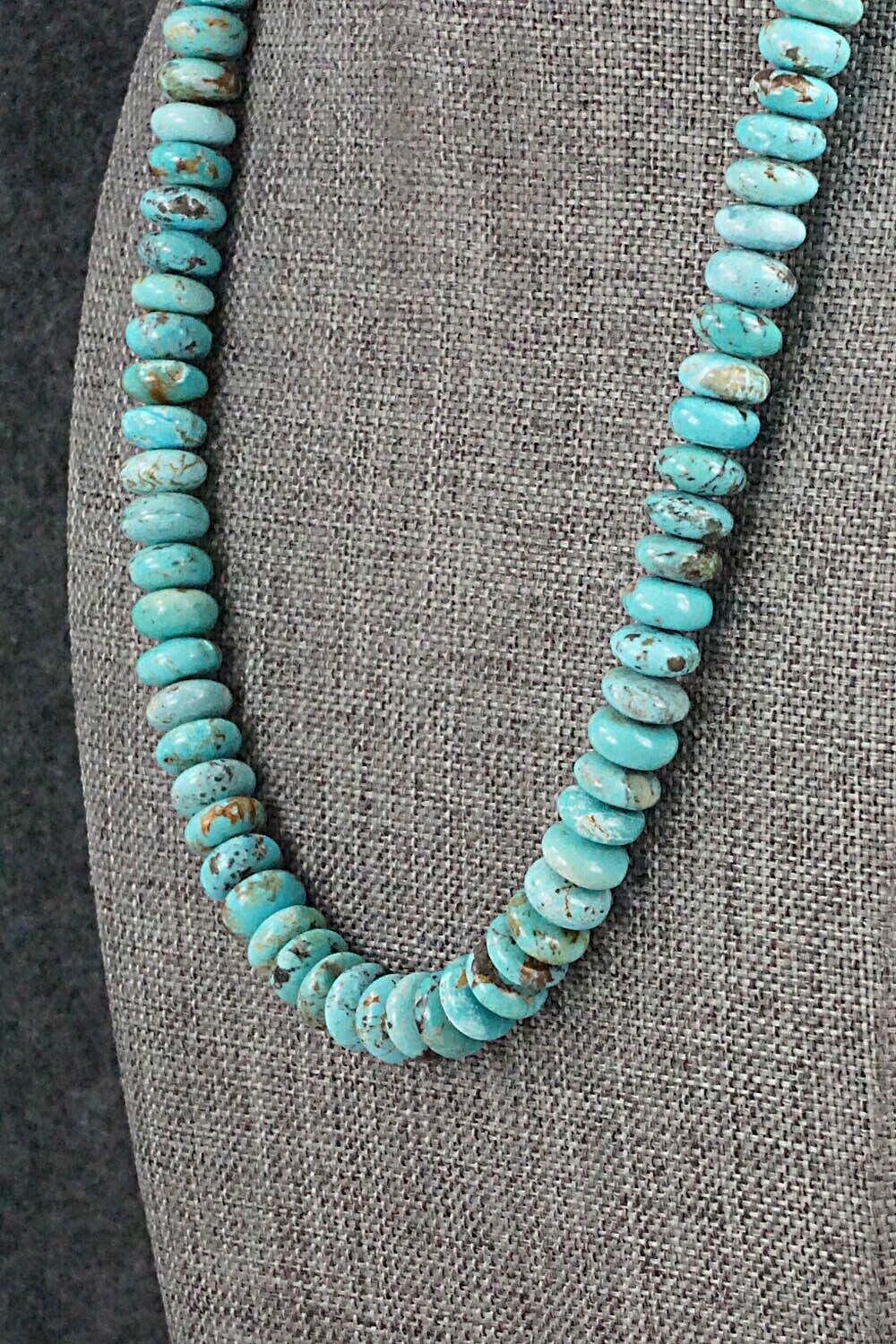 Turquoise & Sterling Silver Necklace 19" - Doreen Jake