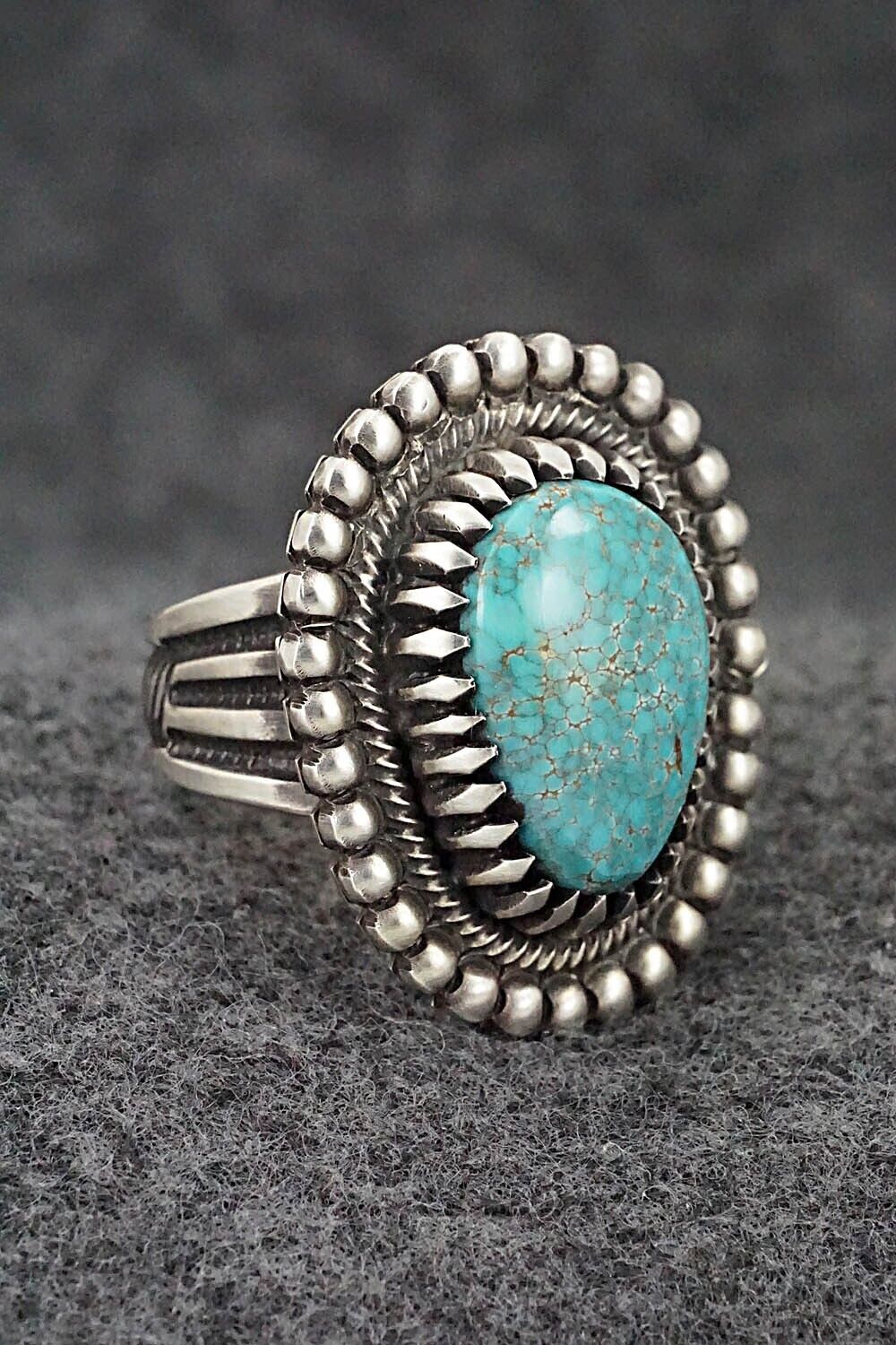 Turquoise & Sterling Silver Ring - Calvin Martinez - Size 8