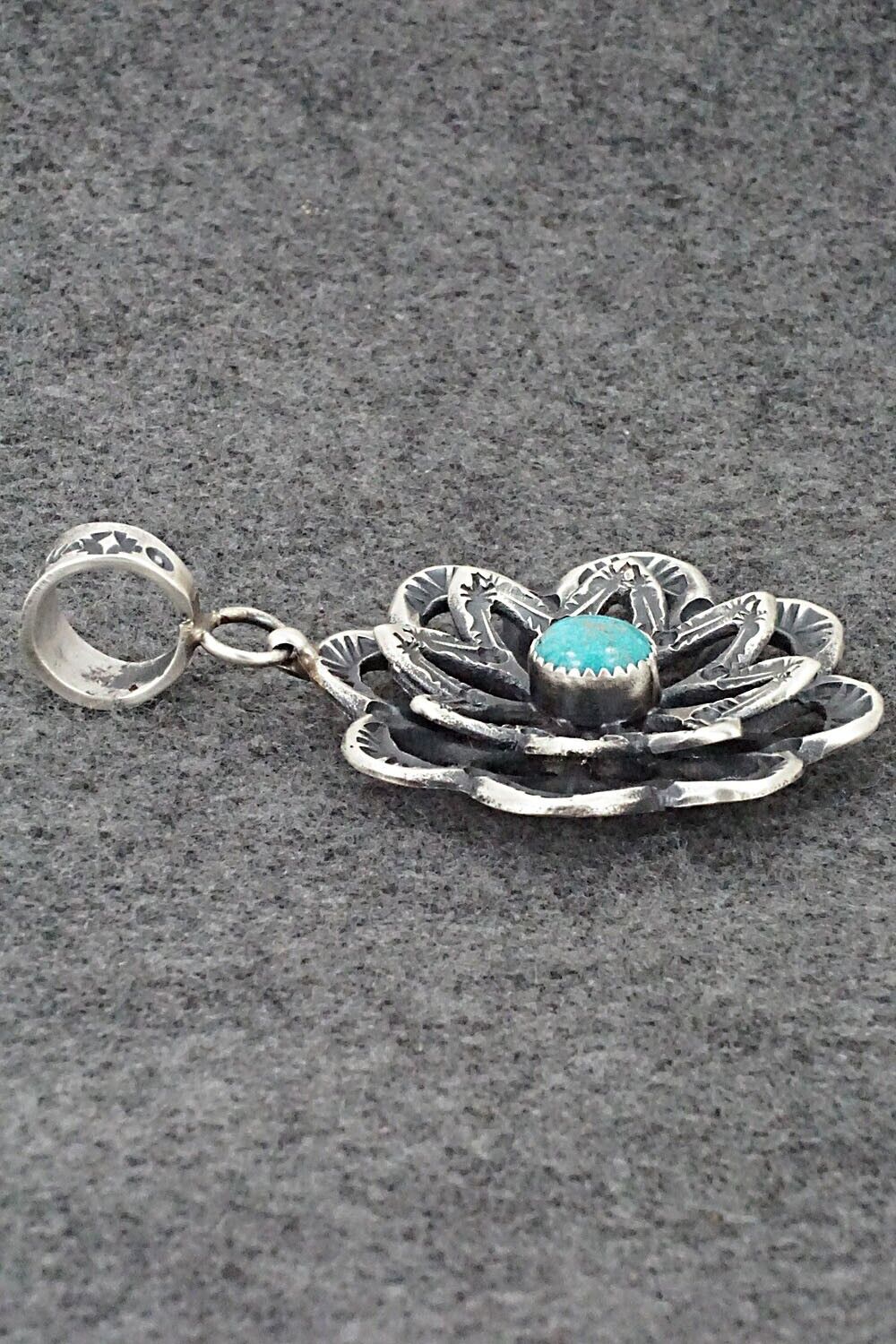 Turquoise & Sterling Silver Pendant - Kevin Billah