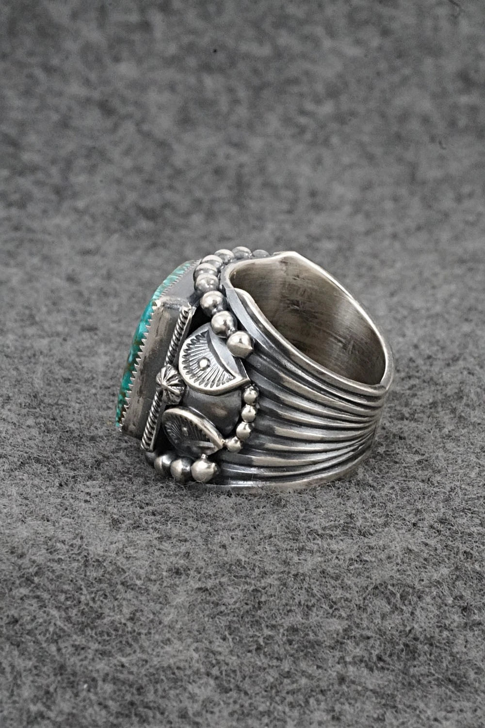 Turquoise & Sterling Silver Ring - Delbert Gordon - Size 9.5