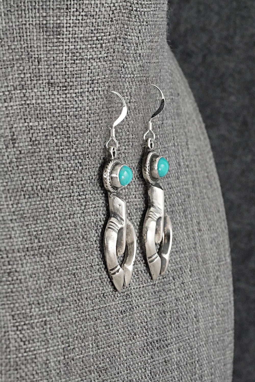 Turquoise & Sterling Silver Earrings - Gary Shorty