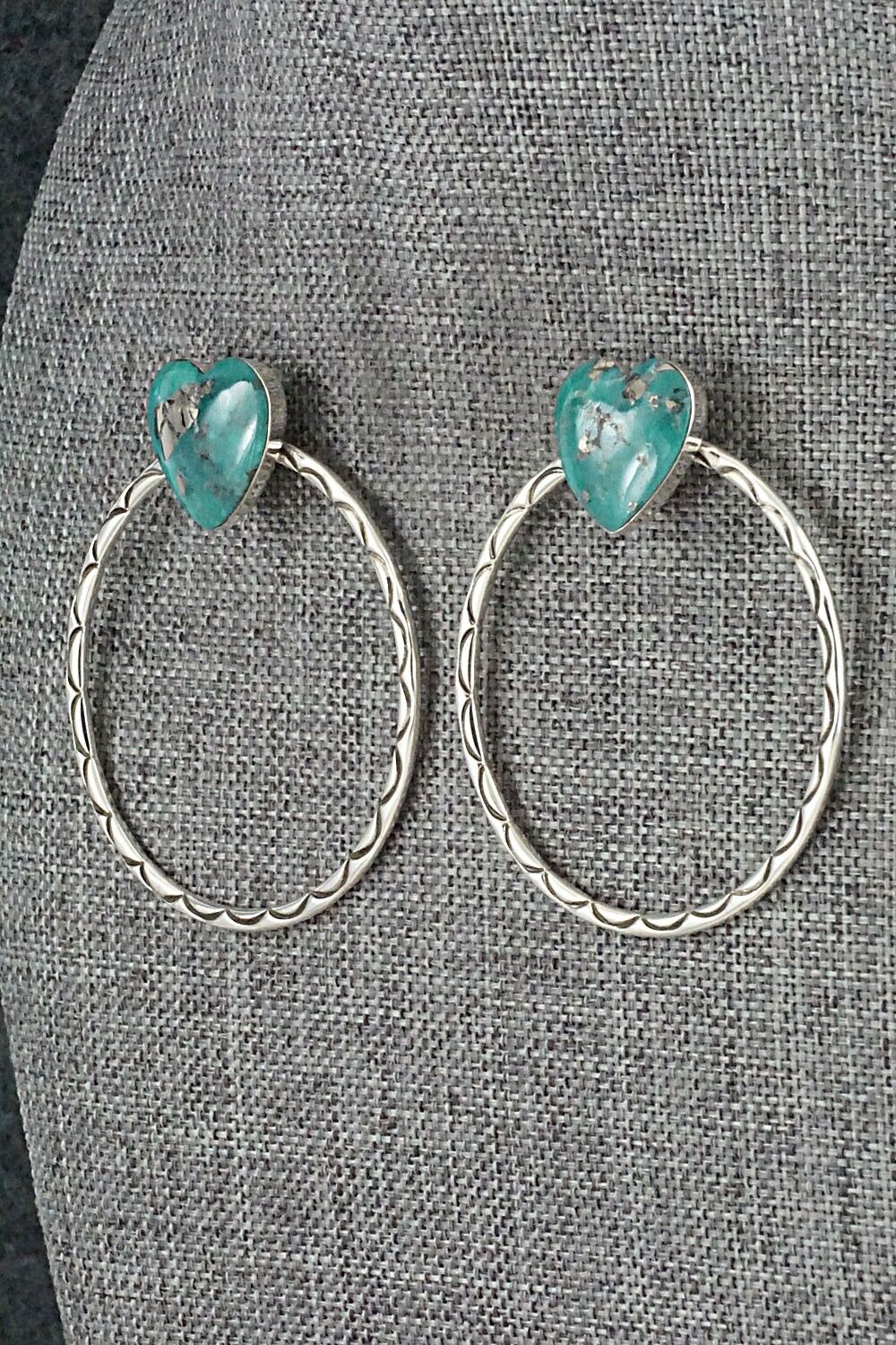 Turquoise & Sterling Silver Earrings - Sarah Yazzie
