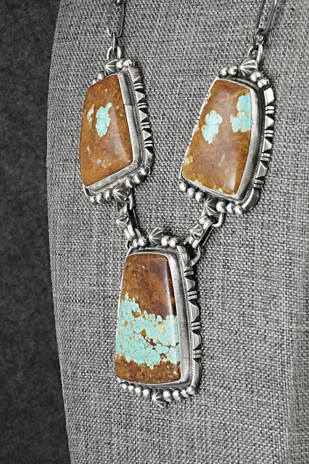 Turquoise & Sterling Silver Necklace and Earrings Set - Bob Becenti
