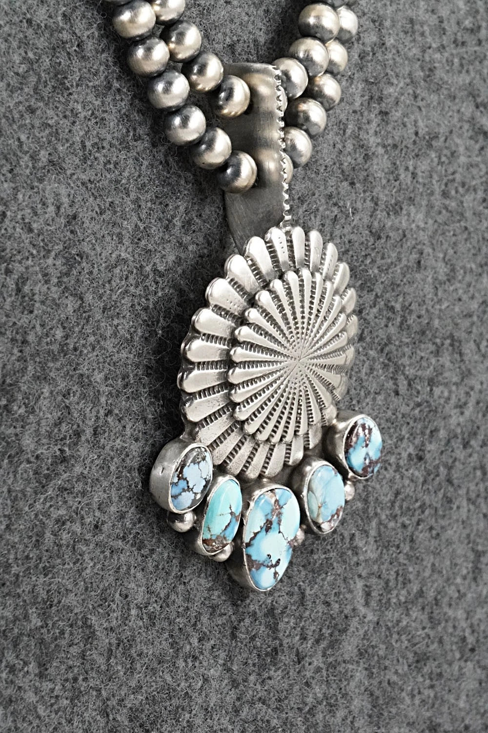 Turquoise & Sterling Silver Necklace - Tom Lewis
