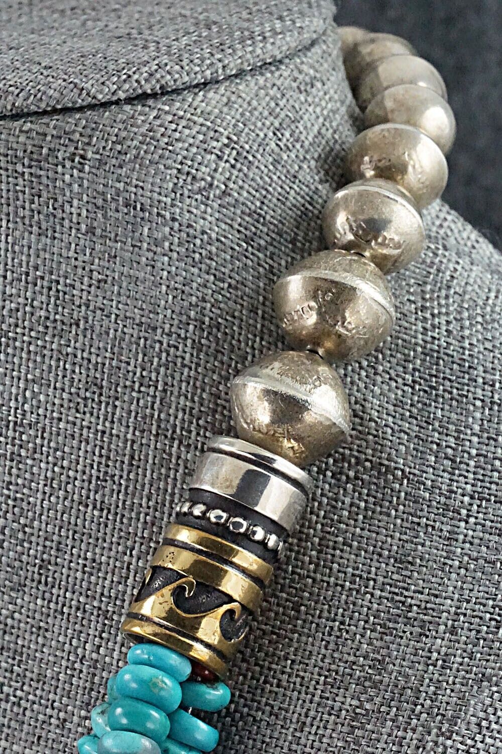 Multi Stone and Sterling Silver Necklace - Tommy Singer