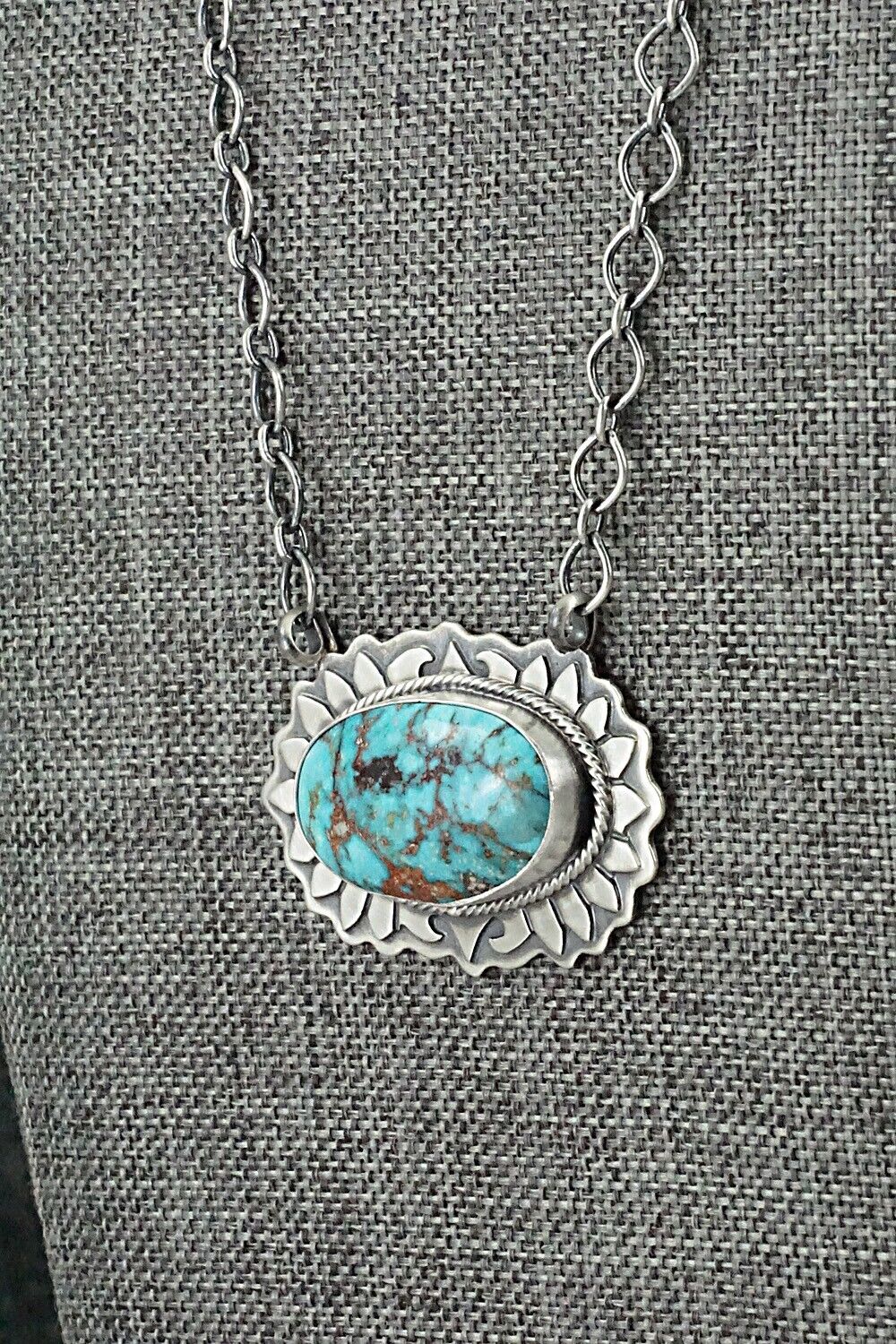 Turquoise & Sterling Silver Necklace - Randy Billy