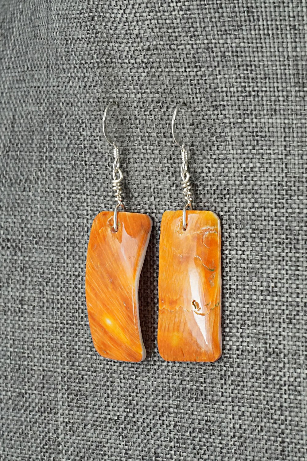 Spiny Oyster & Sterling Silver Earrings - Louise Joe