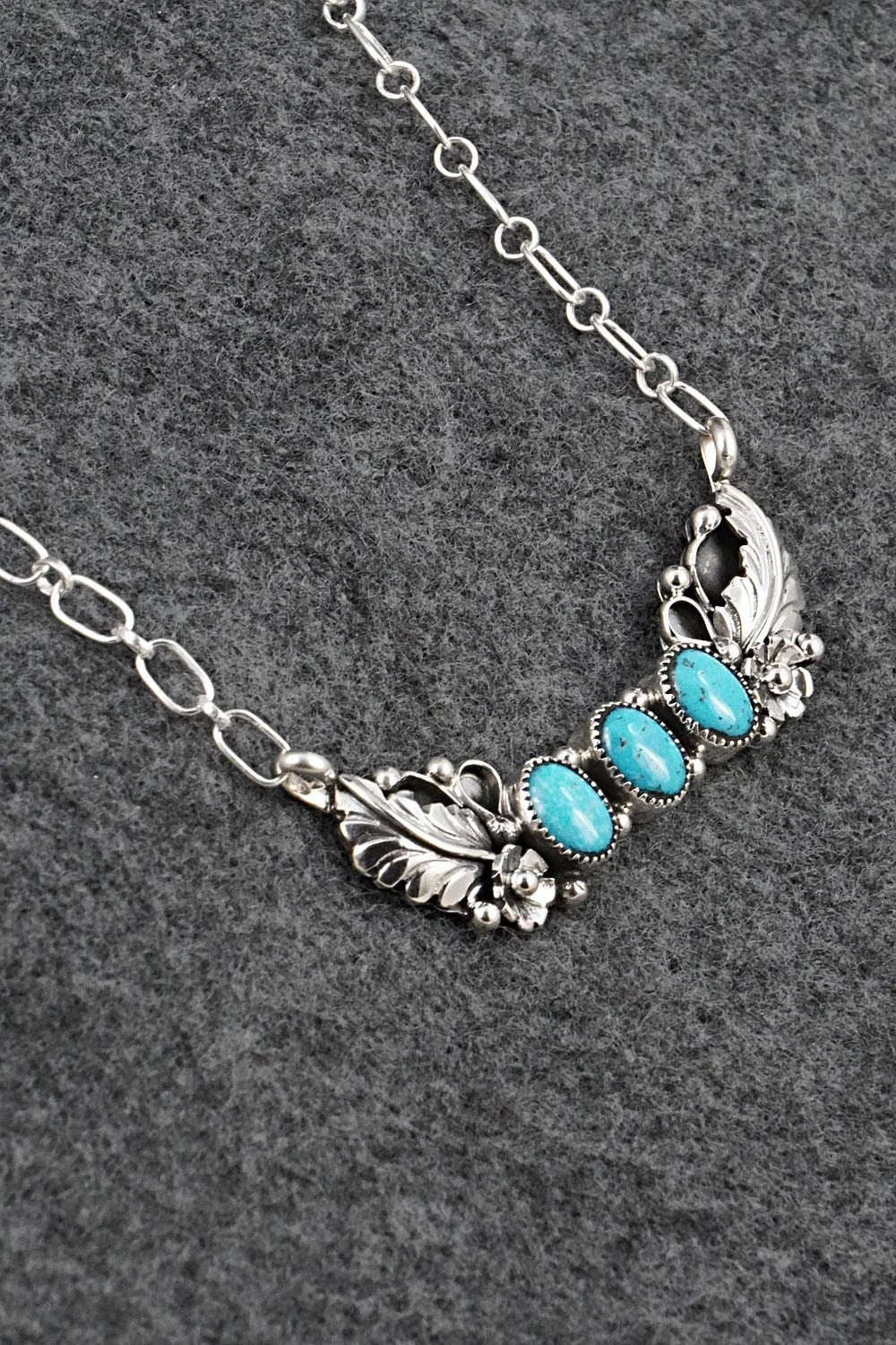 Turquoise & Sterling Silver Necklace - Gwendolyn Burnside
