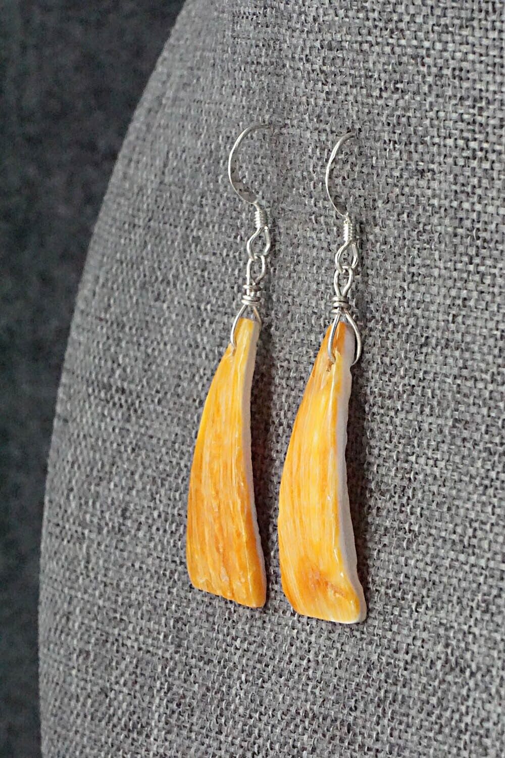 Spiny Oyster & Sterling Silver Earrings - Louise Joe