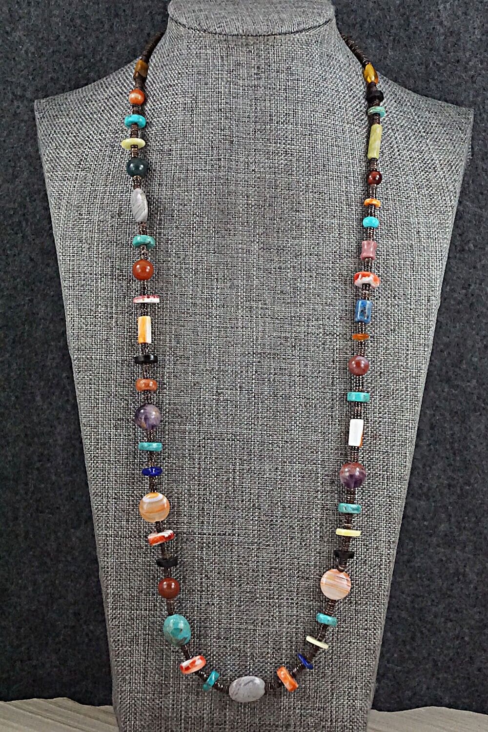 Multi-Stone and Sterling Silver Necklace - Helen Tsosie